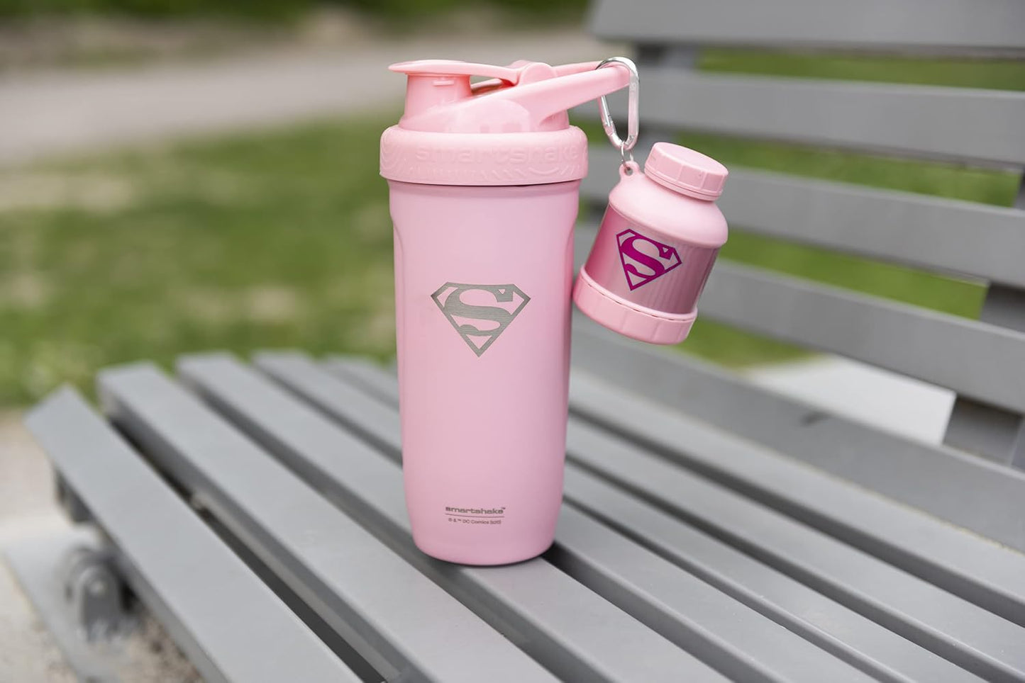 DC Comics Supergirl Smartshake Protein Powder Storage Container with Funnel - BPA Free Shaker Bottle for Women - 50g Capacity - Ideal for Whey Protein and Shakes