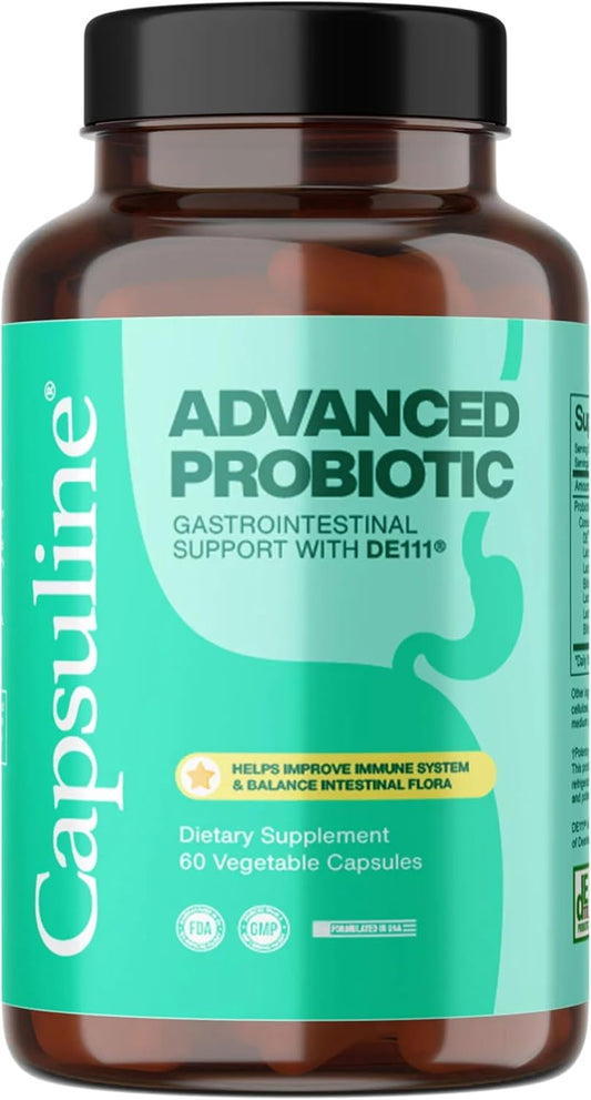 DE111 Strain Bacillus Subtilis Probiotic Capsules for Digestive & Immune Support - 11.5 Billion CFU Daily Supplement for Men & Women