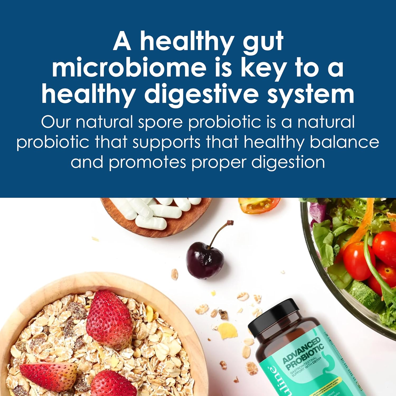 DE111 Strain Bacillus Subtilis Probiotic Capsules for Digestive & Immune Support - 11.5 Billion CFU Daily Supplement for Men & Women