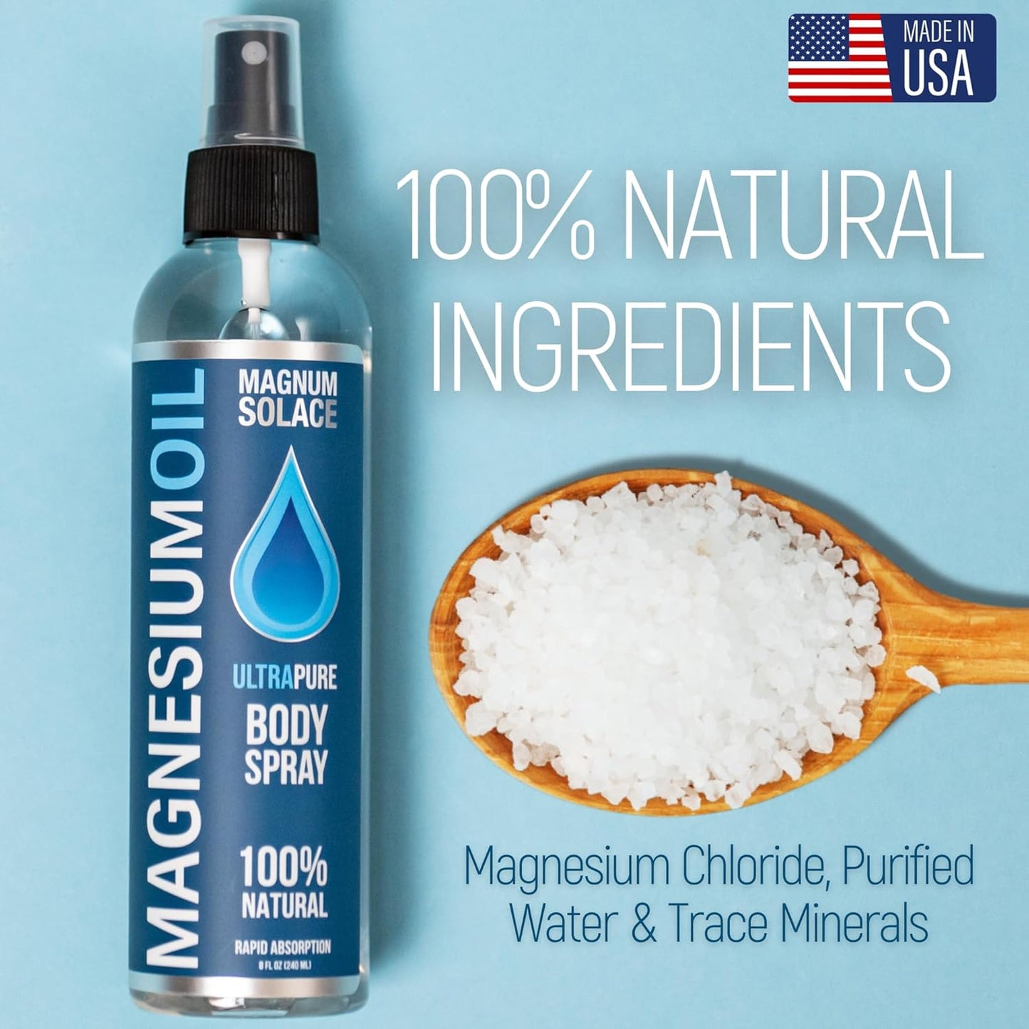 Dead Sea Source Magnesium Oil Spray - Pure & Natural Topical Magnesium Solution from Magnum Solace