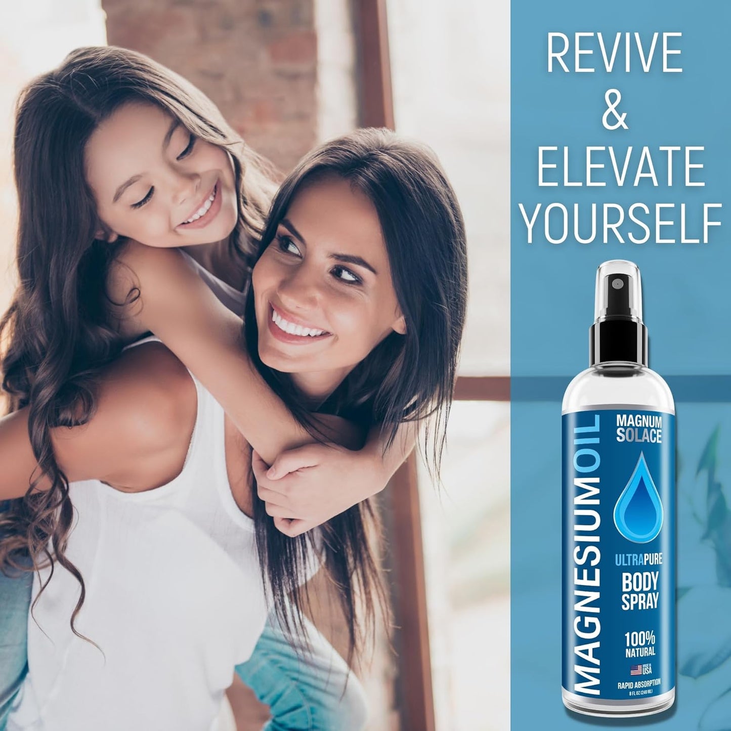 Dead Sea Source Magnesium Oil Spray - Pure & Natural Topical Magnesium Solution from Magnum Solace