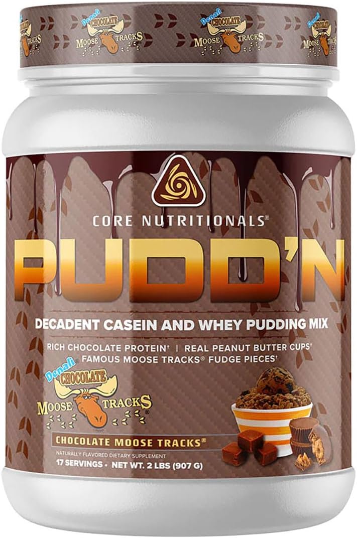 Decadent Protein Pudding Mix with 20G Protein, Full Disclosure Casein Blend, Sustained Release, 17 Servings - Chocolate Moose Tracks, 2 lb