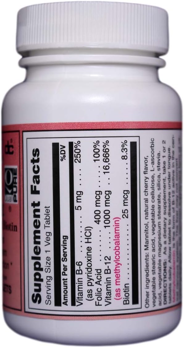 Dee Cee Labs B-12 Sublingual B Vitamins - 90 Vegetarian Capsules