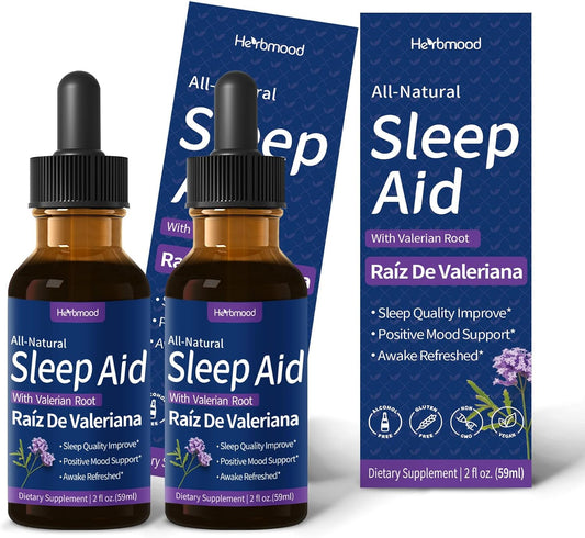Deep Sleep Support Drops with Valerian Root, Chamomile, and Hibiscus Flower - Natural Herbal Extract Liquid for Restful Sleep - 4oz