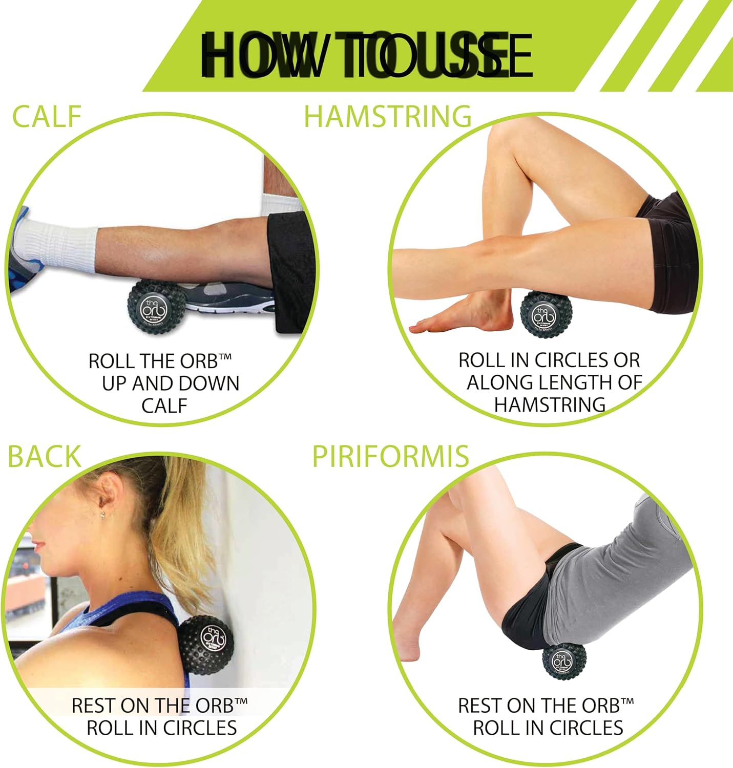 Deep Tissue Massage Balls for Muscle Relief - Pro-Tec Athletics Orb, Multi-Directional Massage for Hamstrings, Quadriceps, and Calves, Enhance Performance During Workouts for Adults.