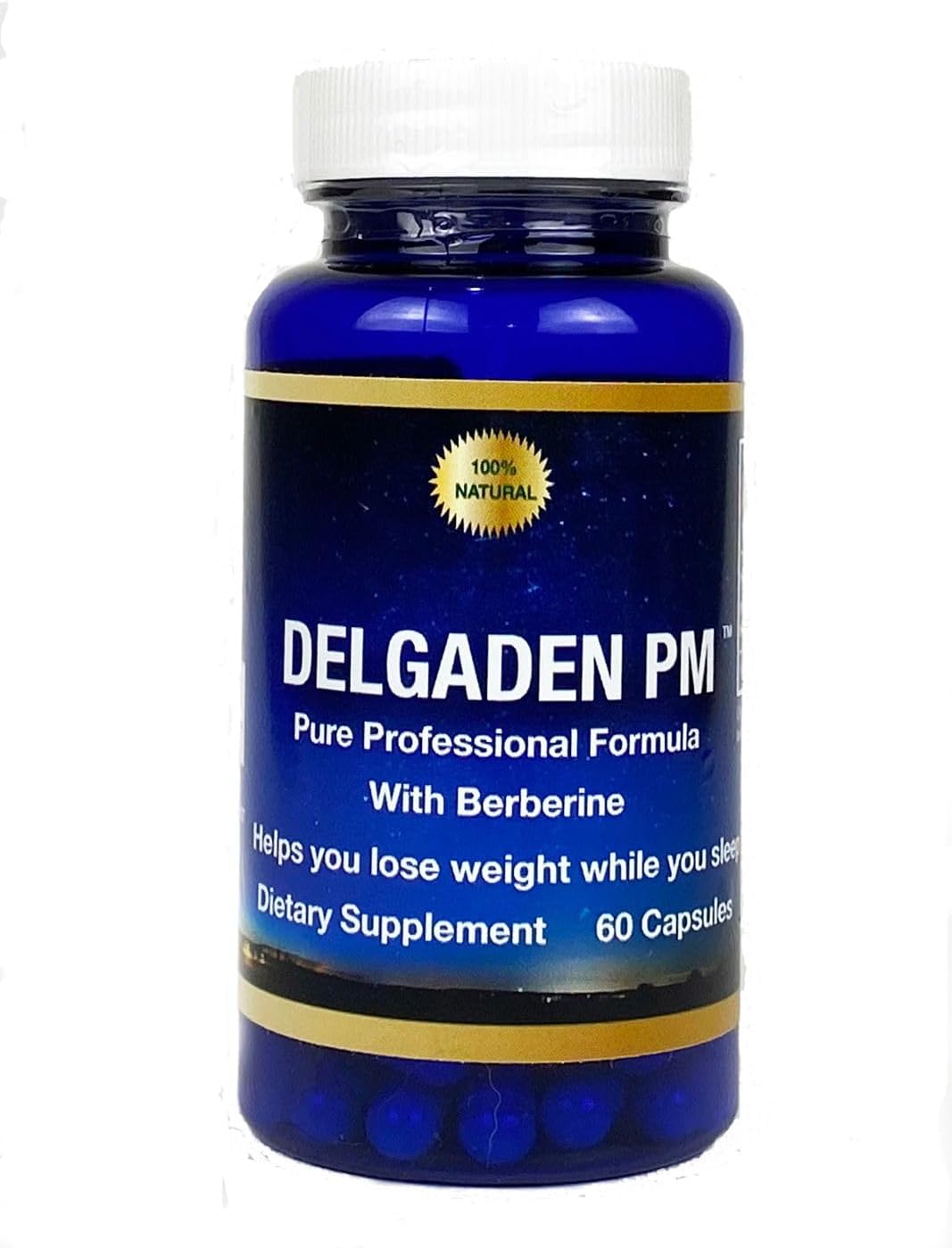 Delgaden PM Weight Loss Supplement with Hydrolyzed Collagen and Berberine - 60 Softgels for Overnight Results