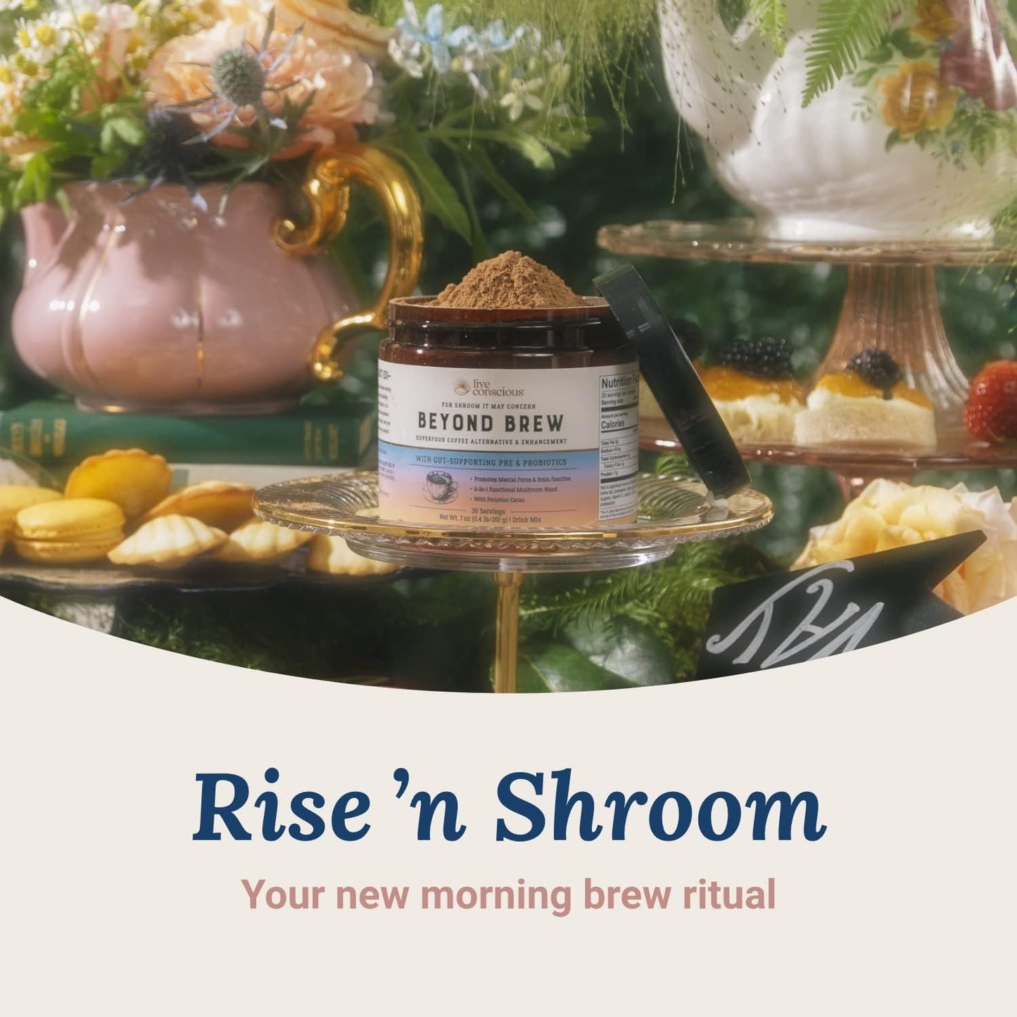 Delicious Greens Powder with Mushroom Superfood for Bloating | Caffeine-Free Coffee Alternative