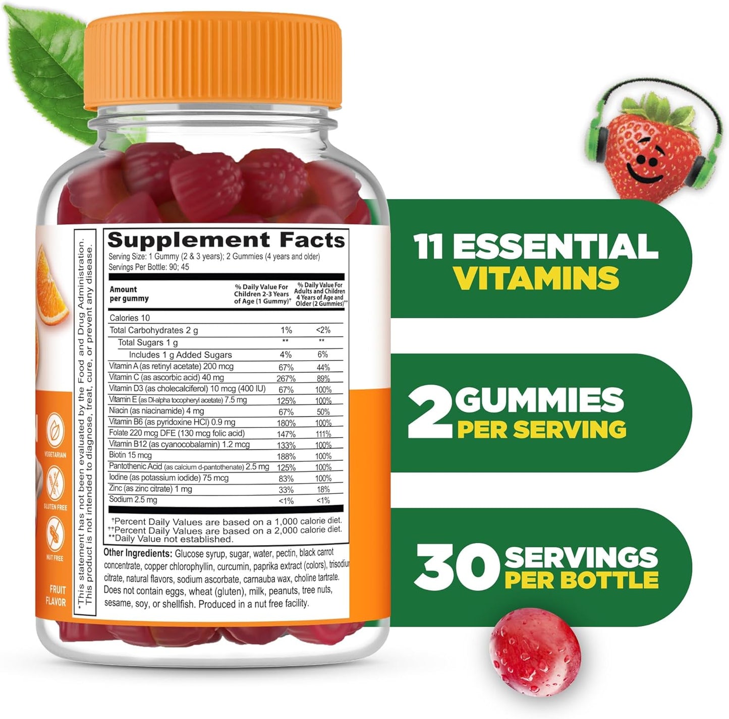 Delicious Kids Multivitamin Gummies with Essential Nutrients for Overall Health - 90 Gummies - BoostGo Australia