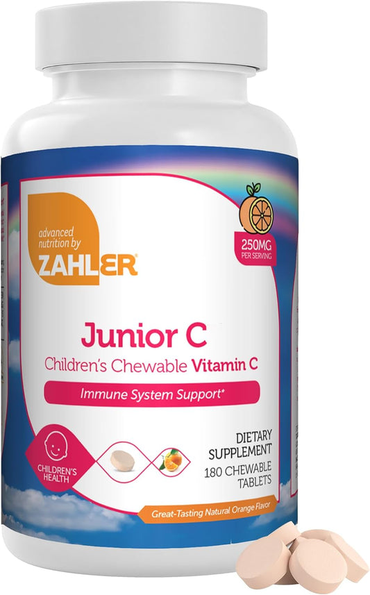Delicious Orange Flavored Chewable Vitamin C for Kids - Immune Support and Antioxidant - Kosher and Easy to Take - 180 Count