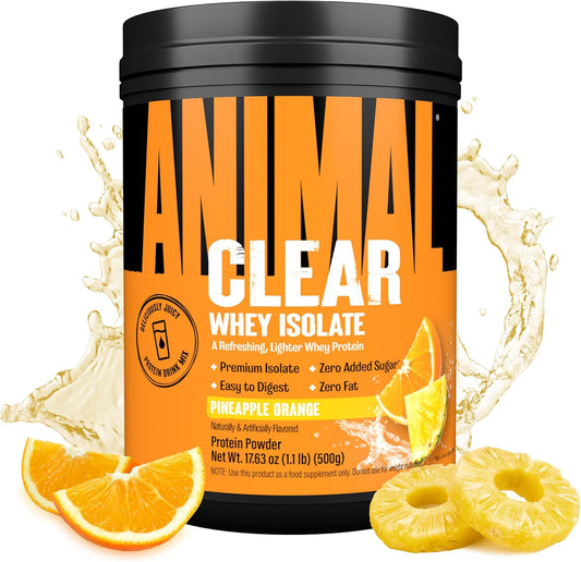 Delicious Pineapple Orange Clear Whey Isolate Protein Powder - 5g BCAA, Easy to Digest and Mix, Refreshing Drink for Men and Women, 500g
