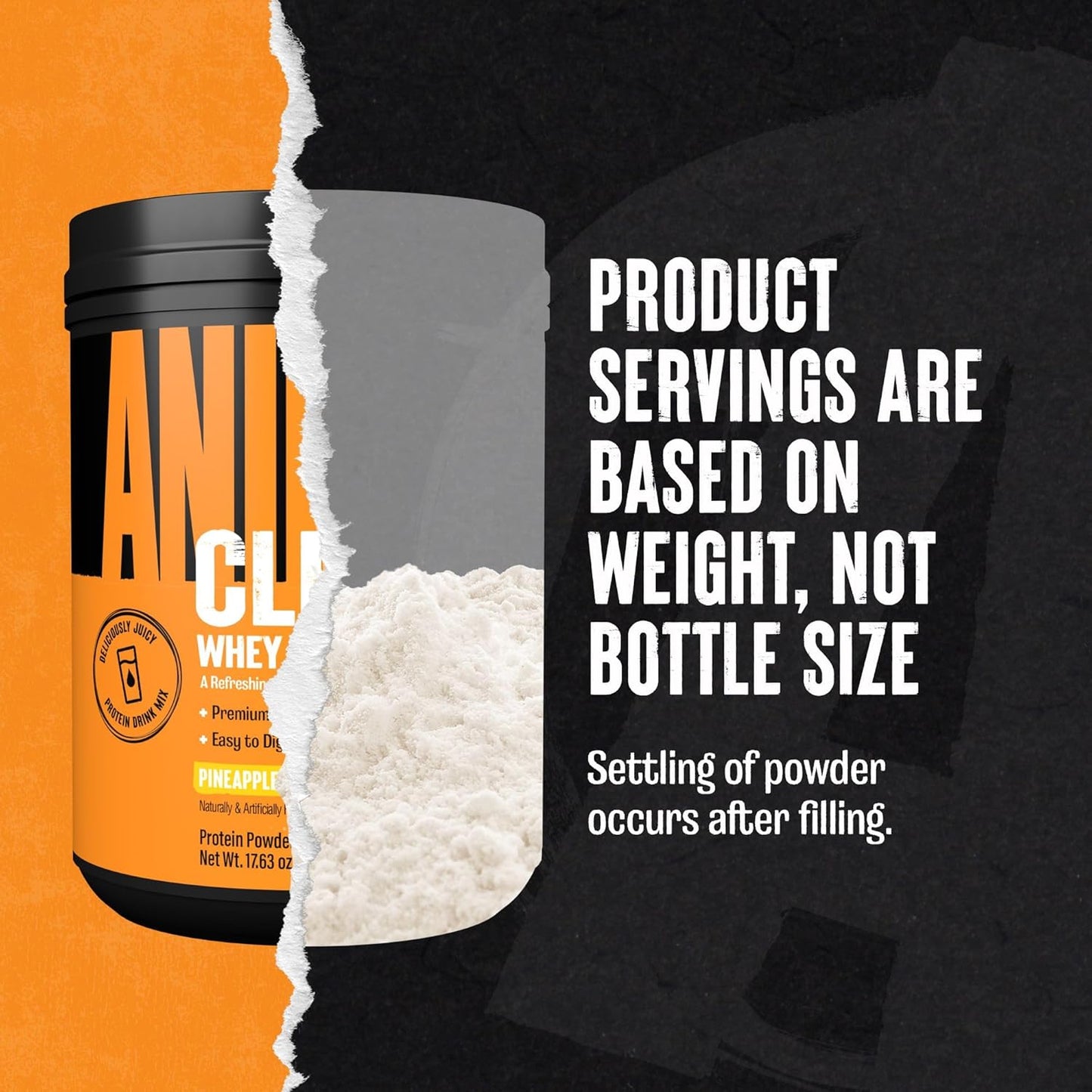 Delicious Pineapple Orange Clear Whey Isolate Protein Powder - 5g BCAA, Easy to Digest and Mix, Refreshing Drink for Men and Women, 500g