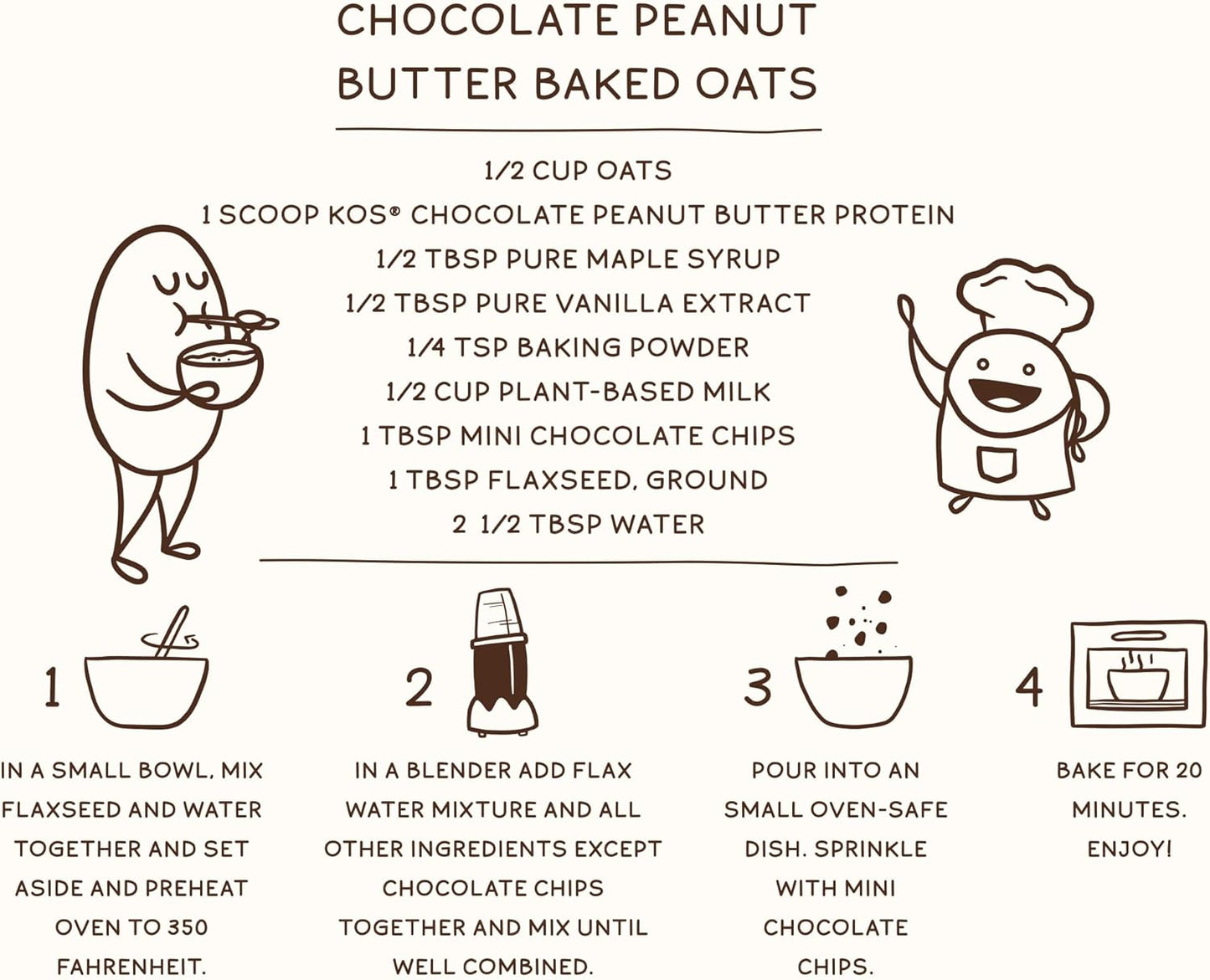 Delicious Vegan Chocolate Peanut Butter Protein Powder - KOS Organic Plant Based Meal Replacement - Keto, Gluten, Dairy, Soy Free - 2.4 lbs, 28 Servings