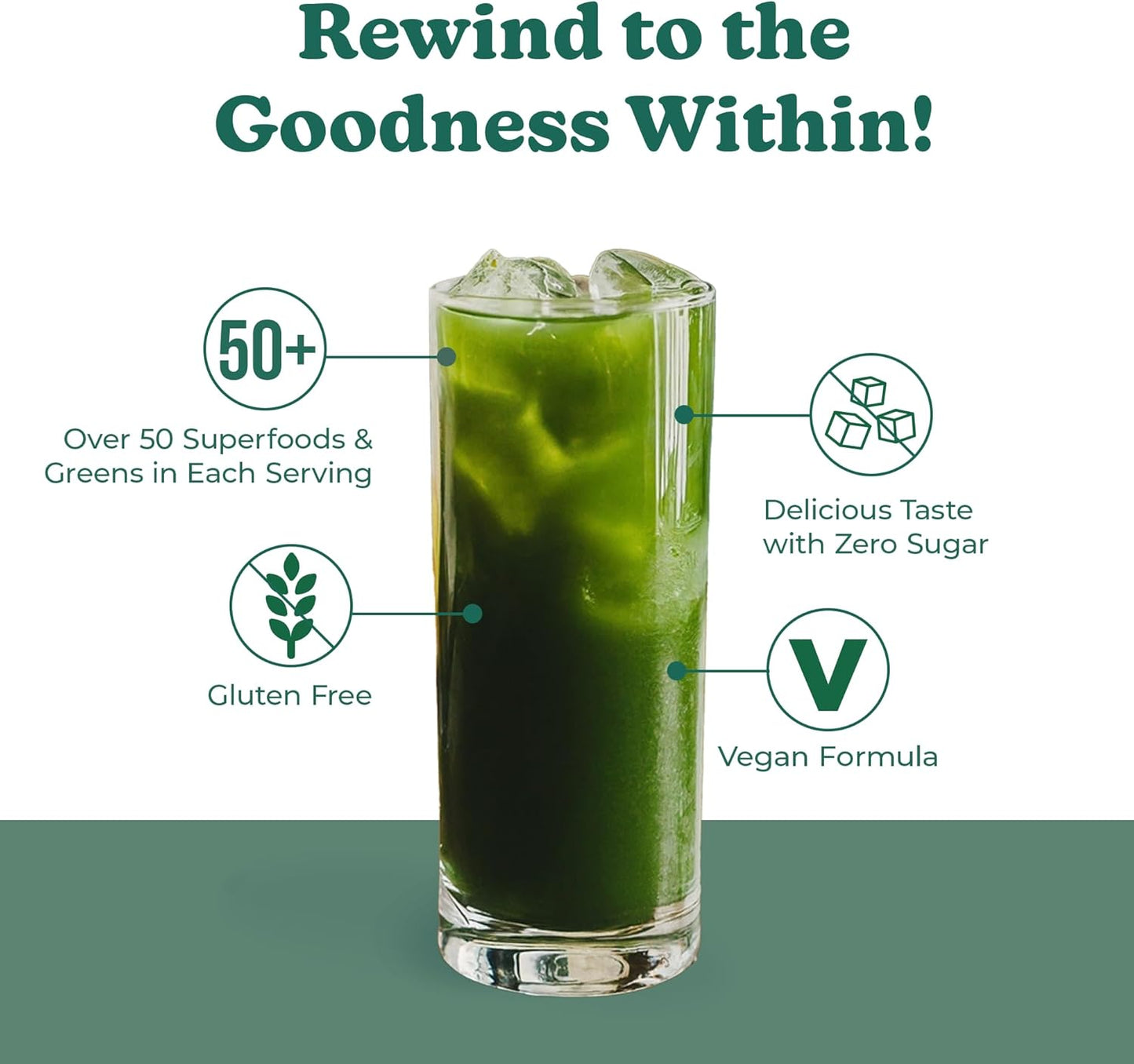 Delicious White Peach Super Greens Powder with Over 50 Superfoods - 10 Servings for Whole Family