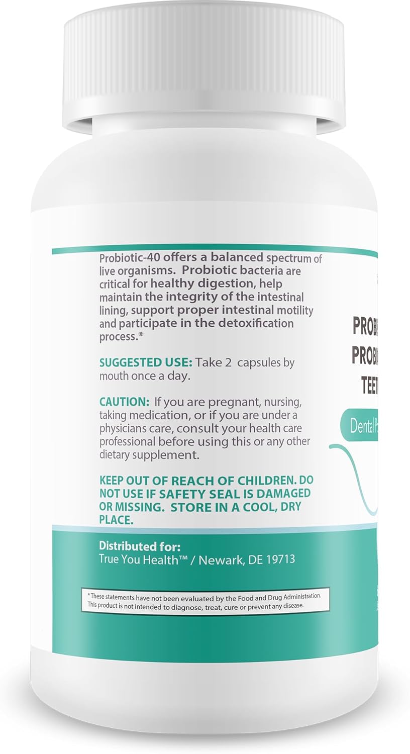 Dental Probiotics Capsules for Bright White Teeth - Probiotics for Teeth Whitening and Dental Health - Probiotic Teeth Whitening Support Capsules