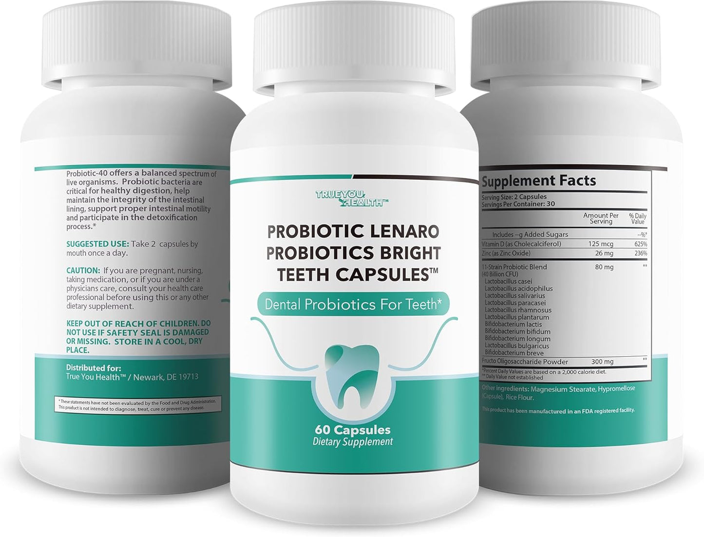 Dental Probiotics Capsules for Bright White Teeth - Probiotics for Teeth Whitening and Dental Health - Probiotic Teeth Whitening Support Capsules