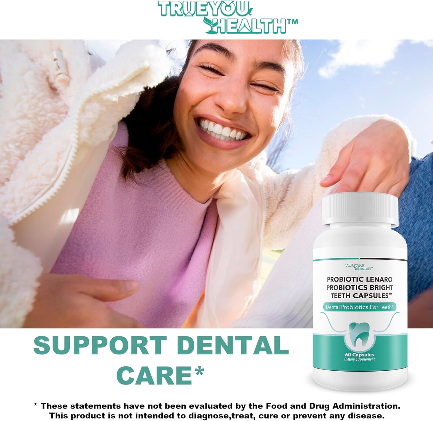 Dental Probiotics Capsules for Bright White Teeth - Probiotics for Teeth Whitening and Dental Health - Probiotic Teeth Whitening Support Capsules