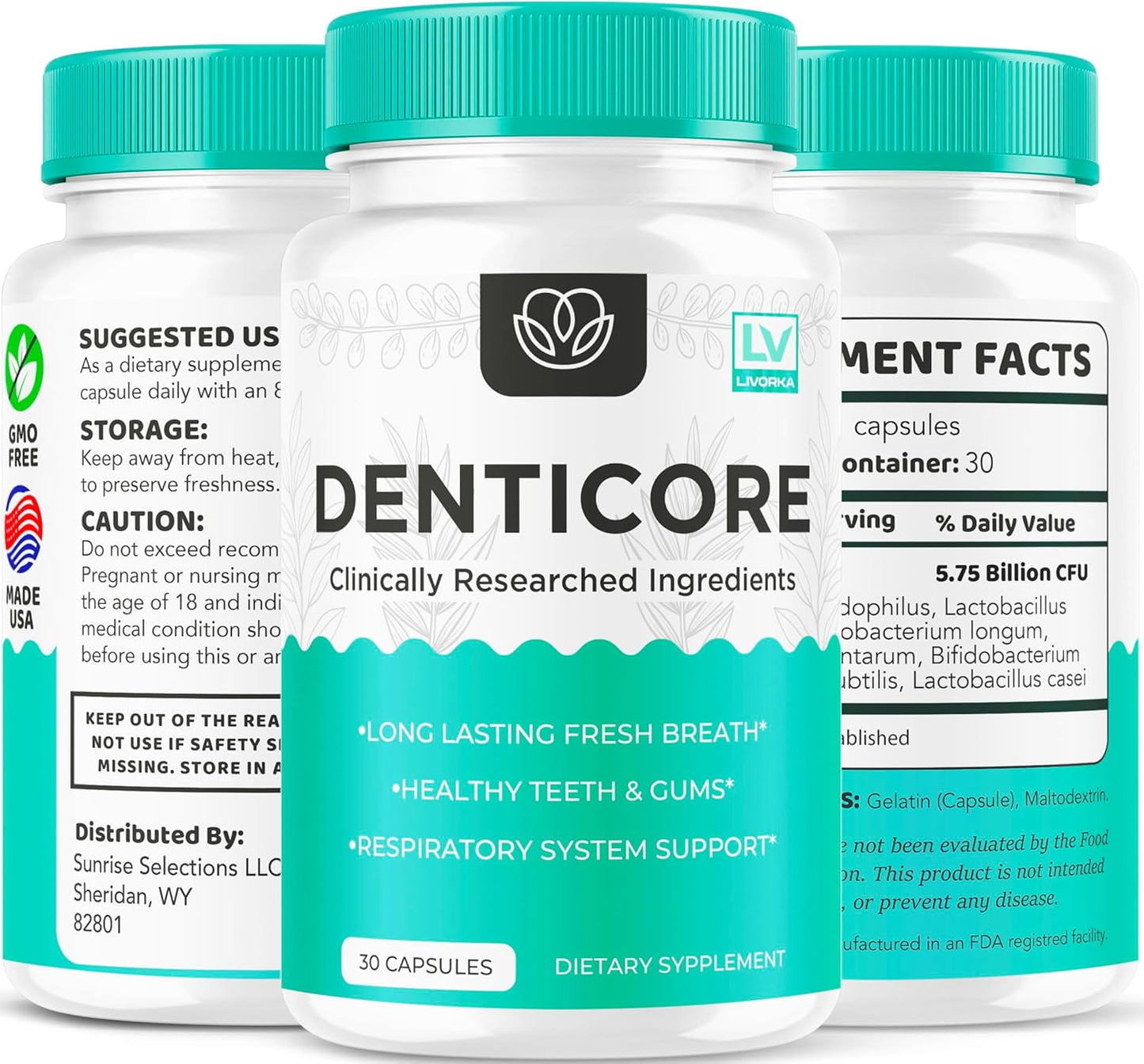 Denticore Oral and Dental Health Supplements (2 Pack) - 60 Capsules for 2 Months, Original Formula - Reviews and Benefits