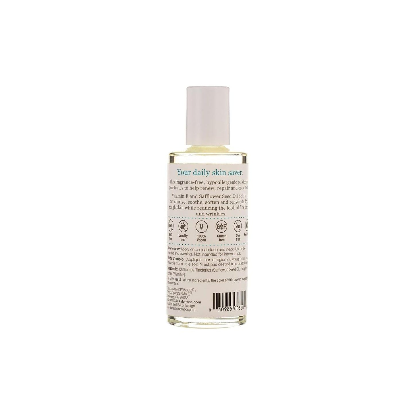 DERMA E Skin Oil with 14,000 IU Vitamin E, 2 Fluid Ounces - Nourishing Skin Oil
