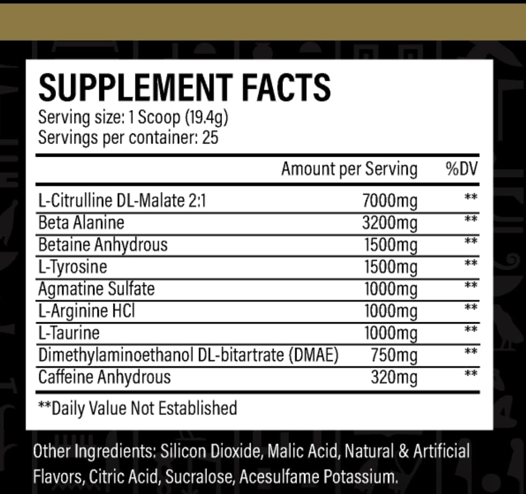DESIRED NUTRITION Pre Workout Supplement for Energy, Endurance, Focus, Pump, and Strength - Beta Alanine, Caffeine, Citrulline Malate, DMAE, L-Tyrosine - 25 Servings