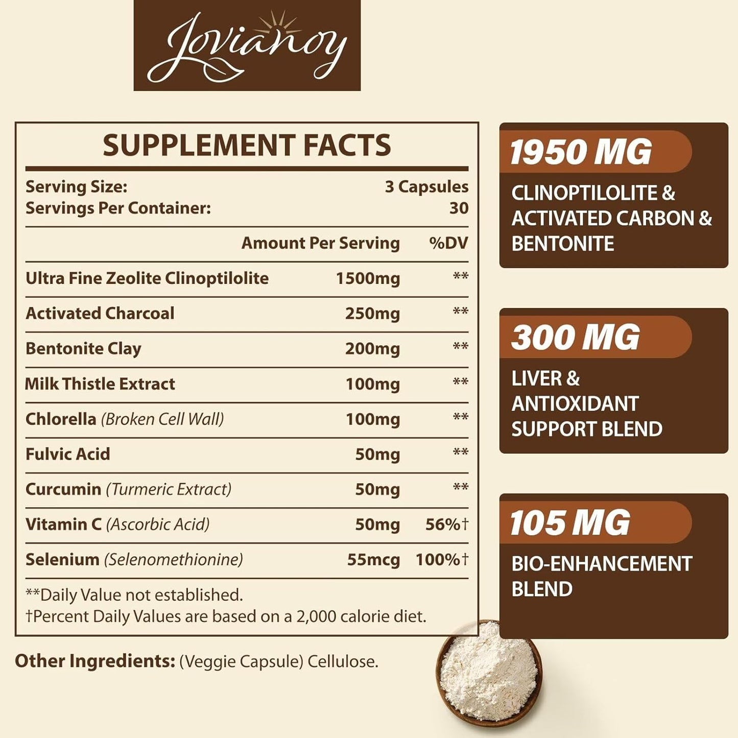 Detox Capsules and SAM-e Gummies Combo Pack - 2 Packs of Jovianoy 2300 MG Zeolite and 3600 MG Supplements