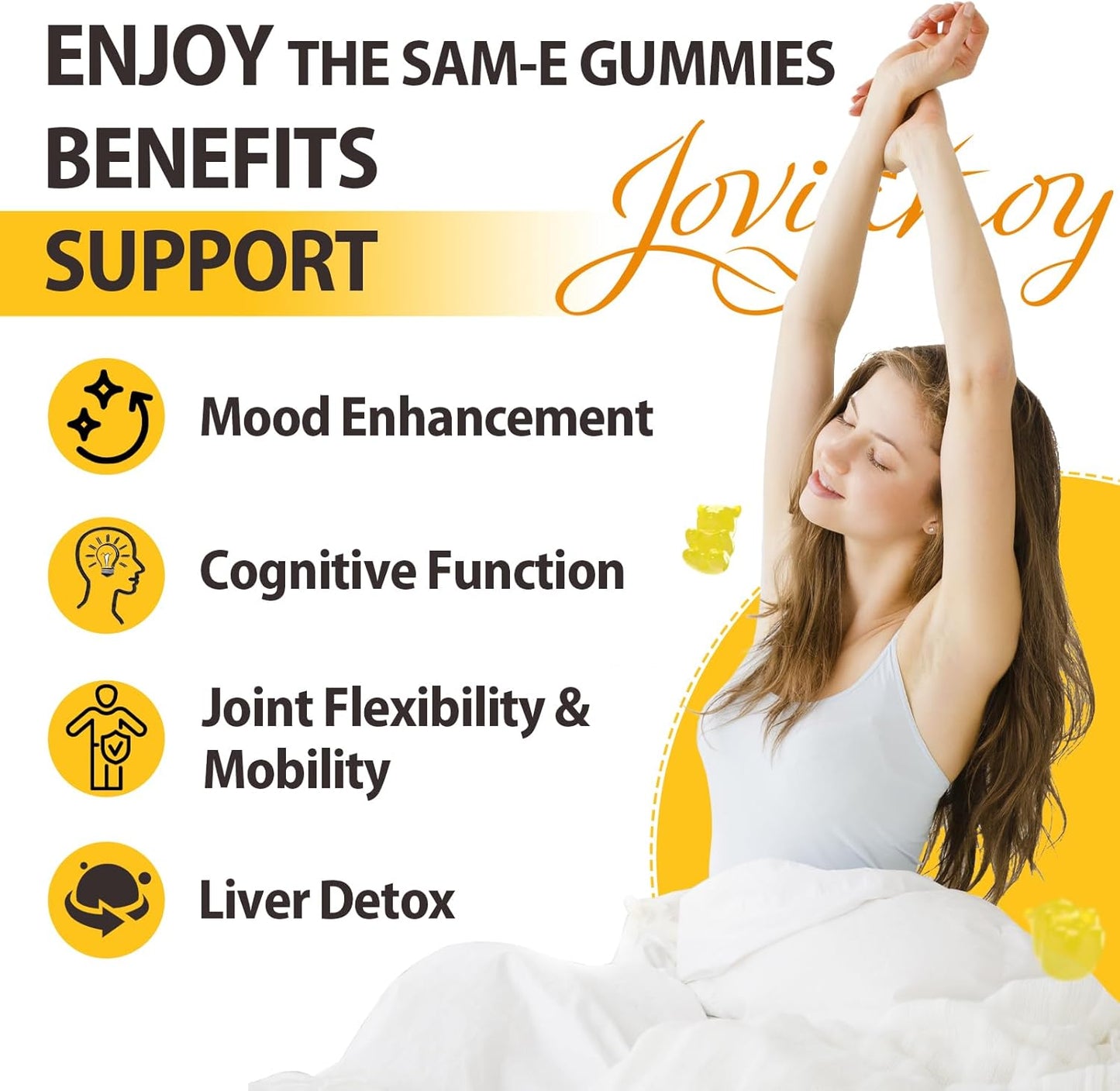 Detox Capsules and SAM-e Gummies Combo Pack - 2 Packs of Jovianoy 2300 MG Zeolite and 3600 MG Supplements