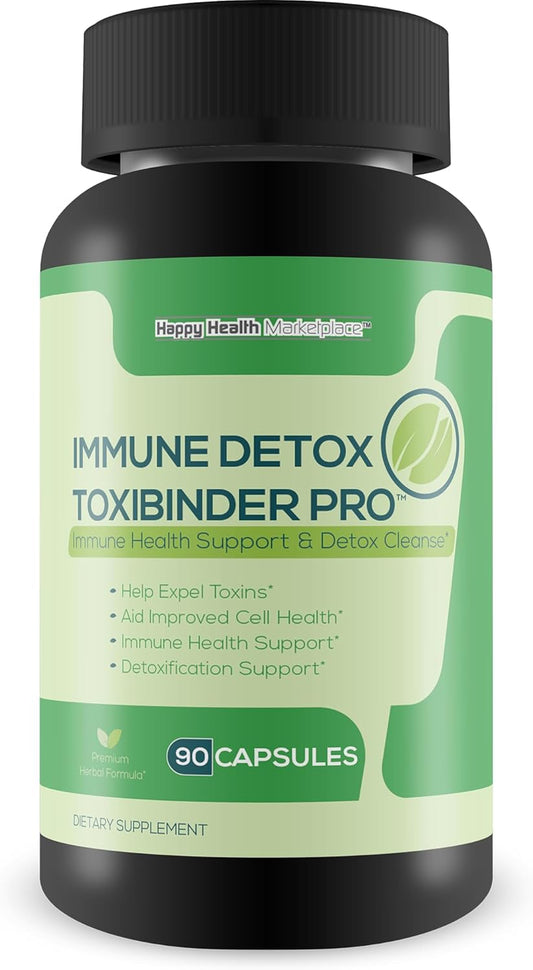 Detox & Immune Support Supplement with Psyllium, Vitamin C, Ginger, Zinc, and Dandelion Root - Natural Cleanse for Full Body Detox and Immune Boost