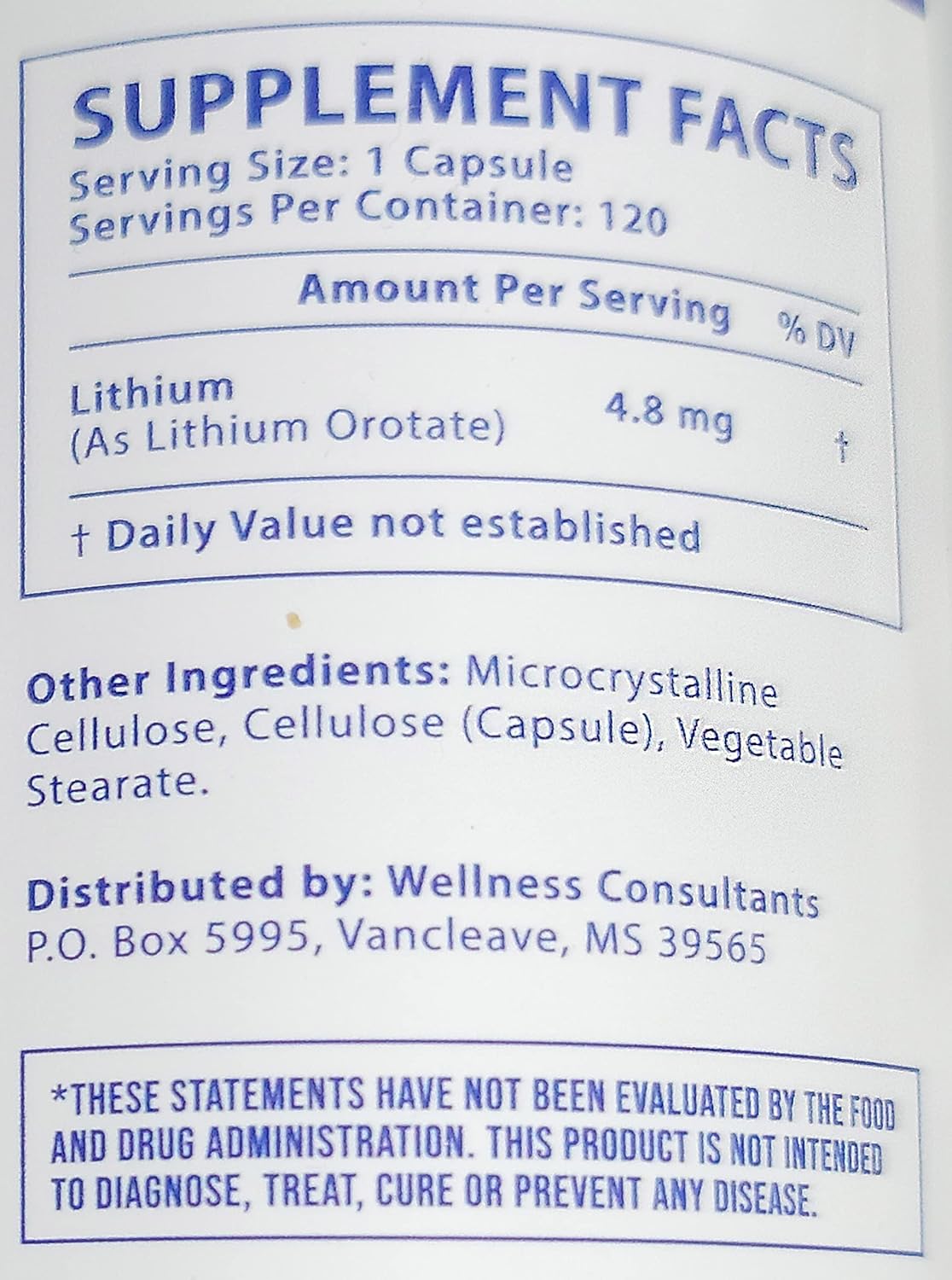 Detox Mineral Supplement Capsules with Lithium Orotate - 1.0 Count by WC Wellness