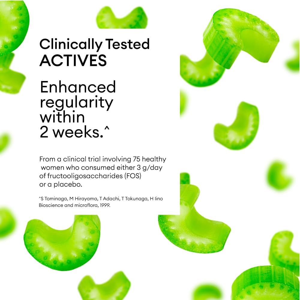 Detox Support Celery Juice Fiber Gummies for Adults - Super Greens Boost with Chlorophyll & Prebiotic Fiber - 60 Count