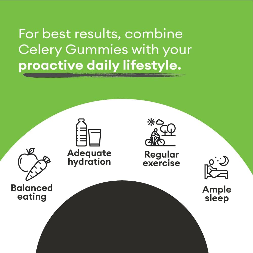 Detox Support Celery Juice Fiber Gummies for Adults - Super Greens Boost with Chlorophyll & Prebiotic Fiber - 60 Count