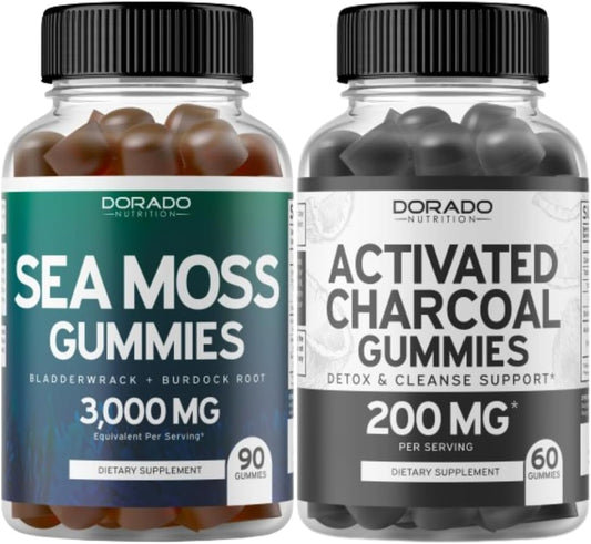 Detoxifying Sea Moss Gummies with Bladderwrack and Charcoal for Enhanced Nutrition