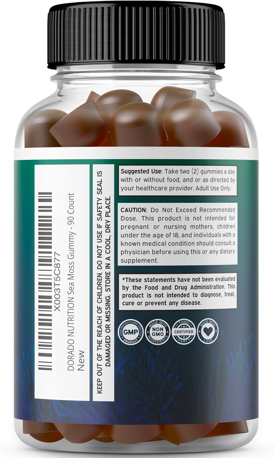 Detoxifying Sea Moss Gummies with Bladderwrack and Charcoal for Enhanced Nutrition