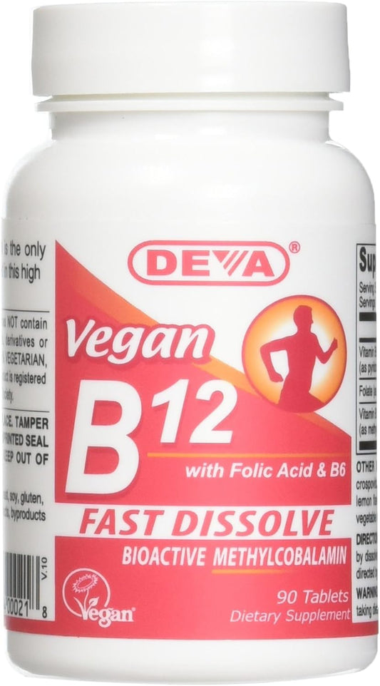 Deva Nutrition Vegan Sublingual B-12 Tablets, Pack of 2