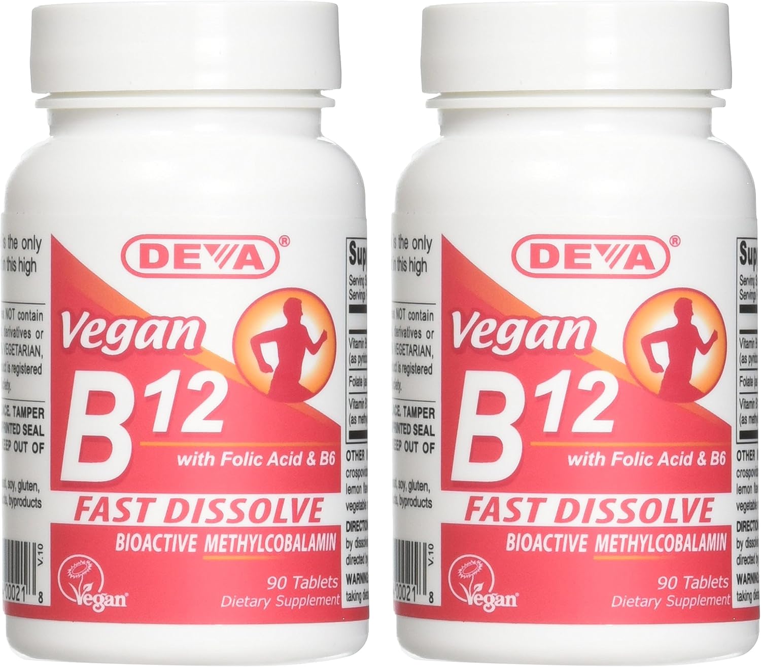 Deva Nutrition Vegan Sublingual B-12 Tablets, Pack of 2