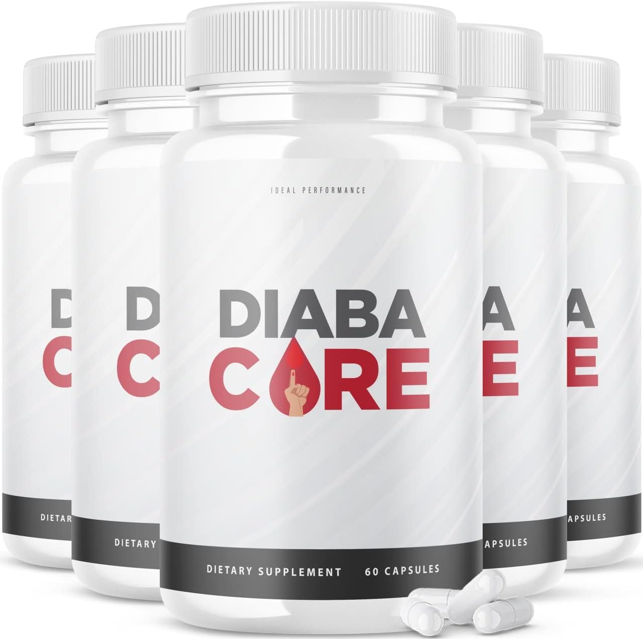 Diabacore Supplement: 5 Pack of Ideal Performance Diaba Core Pills - 300 Capsules