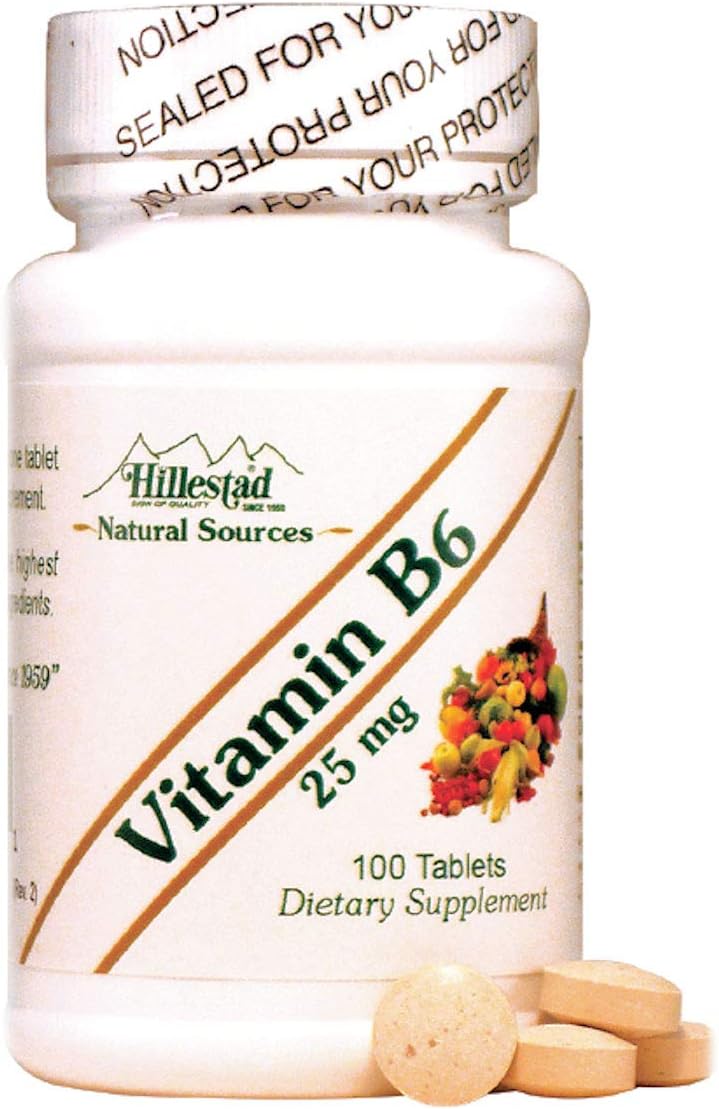 Dialyvite Hillestad Pharmaceuticals Vitamin B6 25 mg - 100 Tablets - Essential Daily Supplement