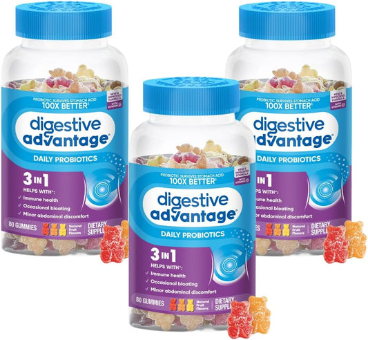 Digestive Advantage Probiotic Gummies for Digestive & Gut Health (240ct) - Natural Fruit Flavor, Immune Support for Men and Women - BoostGo Australia