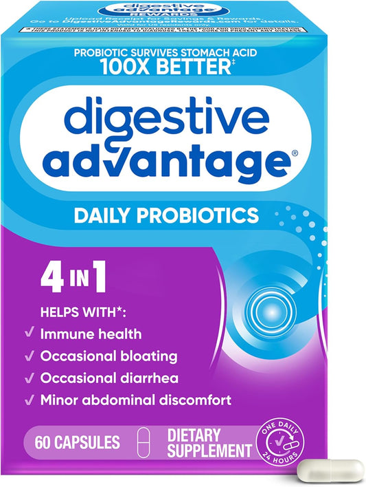 Digestive Advantage Probiotics for Men and Women - Supports Gut Health, Immune System, and Digestive Comfort - 60 Capsules