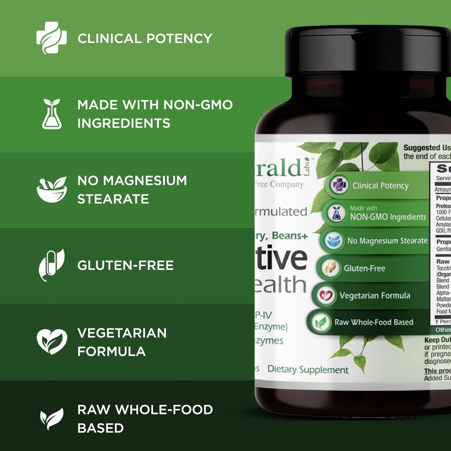 Digestive Aid with Probiotics & Enzymes - Supports Gut Health & Regularity - Vegetarian - 90 Capsules