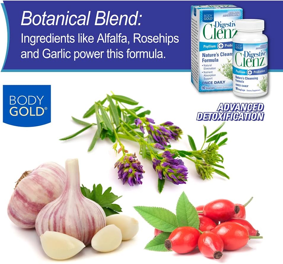 Digestive Clenz - Support Healthy Detox, Elimination & Nutrient Absorption - 30 Servings, 90 VegCaps