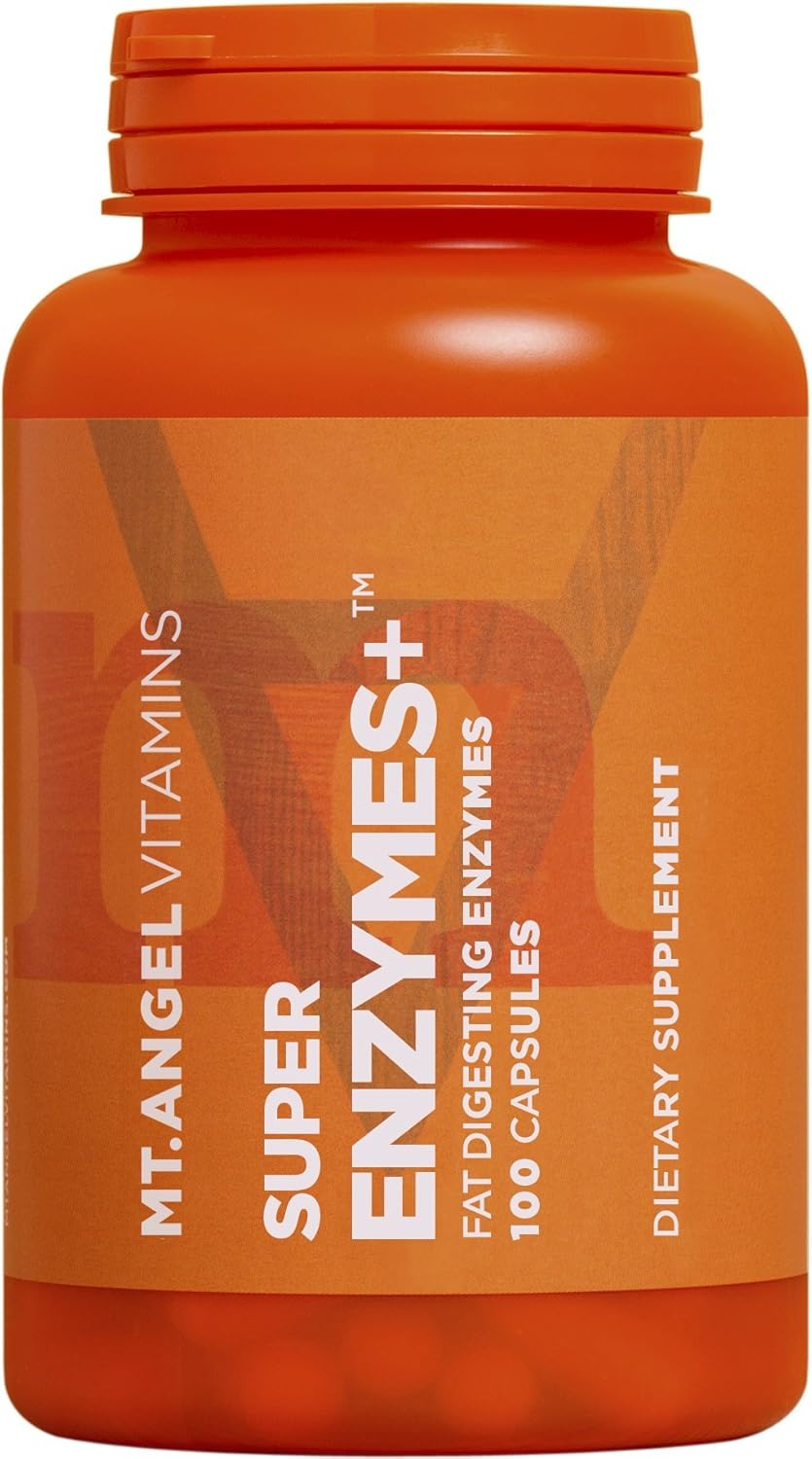 Digestive Enzyme Supplement - Mt. Angel Vitamins Super Enzymes + for Fat Digestion (100 Capsules)