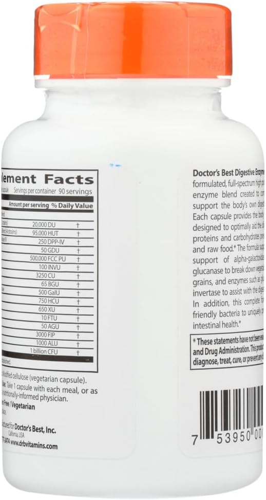 Digestive Enzymes 2 Pack - Doctor's Best 90 Veggie Capsules for Digestion Support