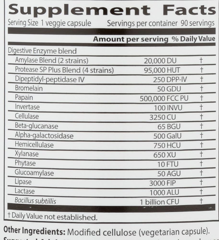 Digestive Enzymes 2 Pack - Doctor's Best 90 Veggie Capsules for Digestion Support