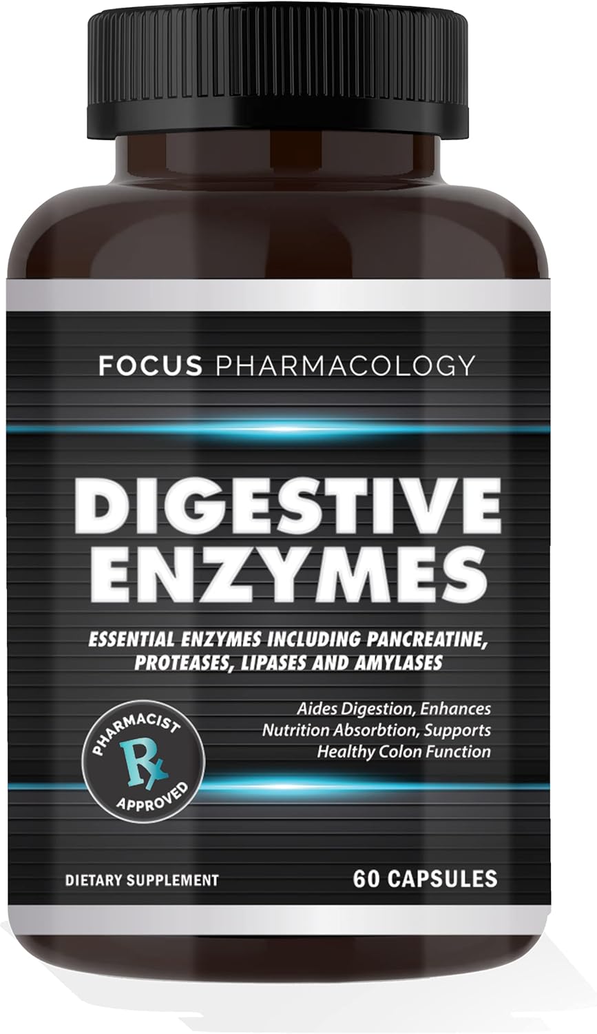 Digestive Enzymes and Probiotics Blend 60 Ct - Protease, Lipase, Lactase, Galactosidase, Acidophilus, Casei, Plantarum