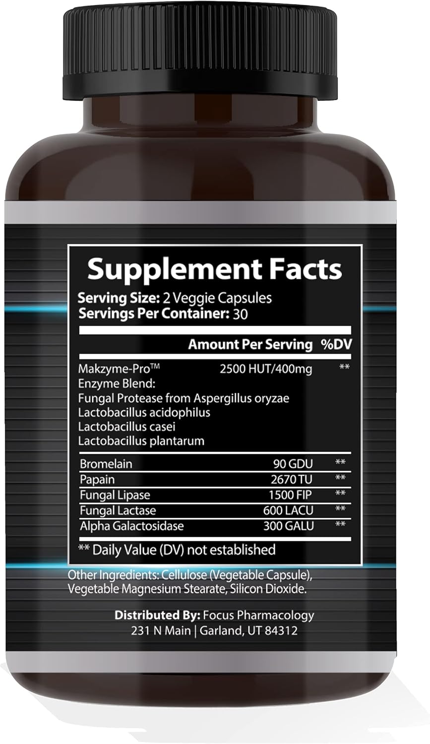 Digestive Enzymes and Probiotics Blend 60 Ct - Protease, Lipase, Lactase, Galactosidase, Acidophilus, Casei, Plantarum