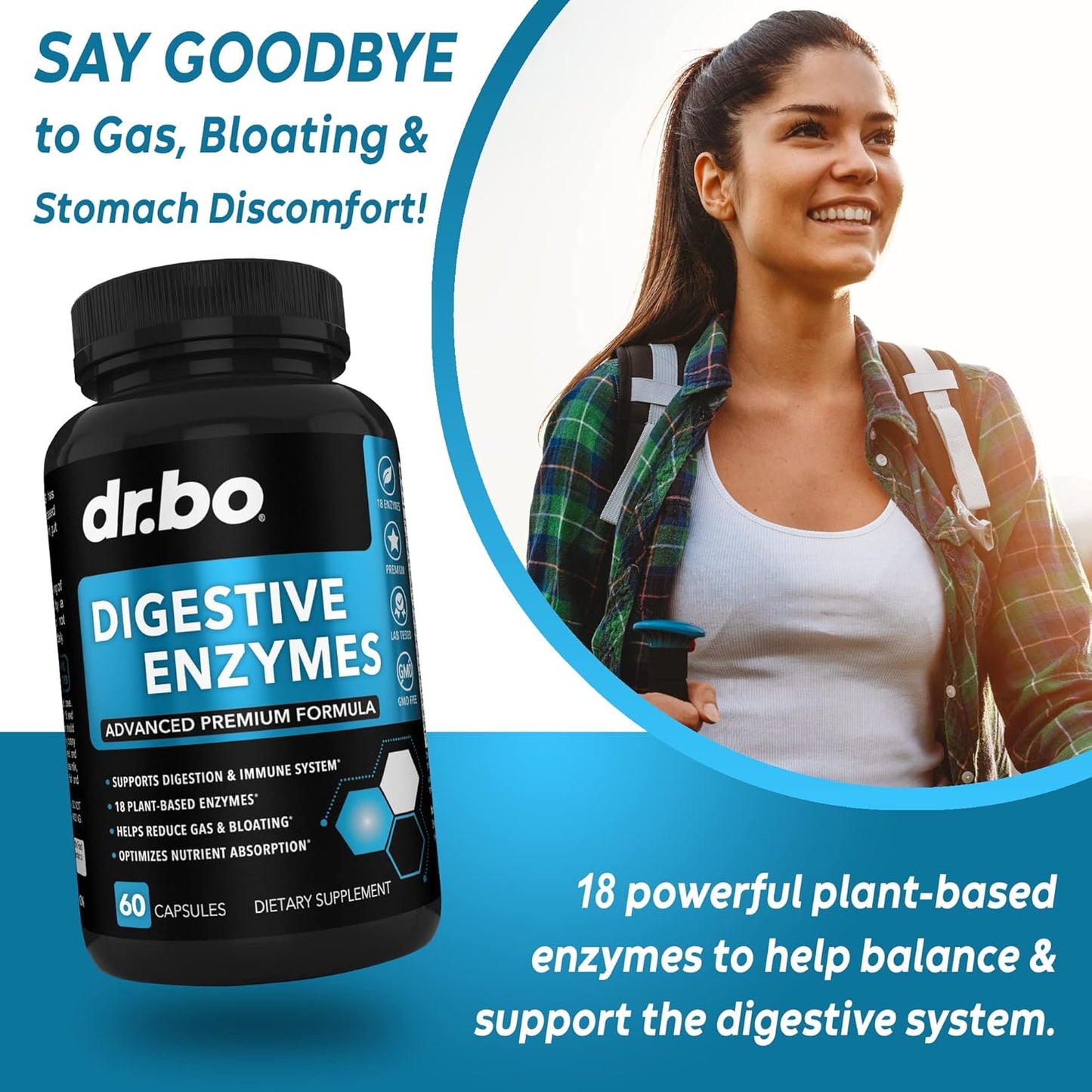 Digestive Enzymes & Colon Cleanser Detox - Natural 15 Day Intestinal Cleanse Pills for Men & Women - Fast Constipation Relief & Bowel Movement Support