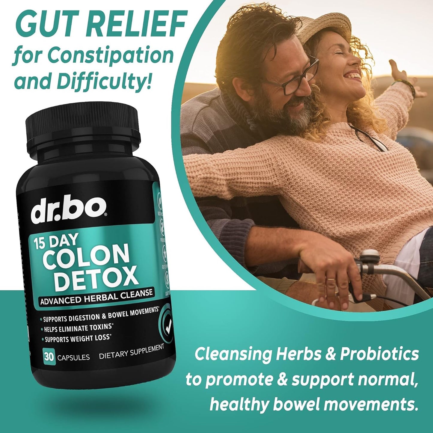 Digestive Enzymes & Colon Cleanser Detox - Natural 15 Day Intestinal Cleanse Pills for Men & Women - Fast Constipation Relief & Bowel Movement Support