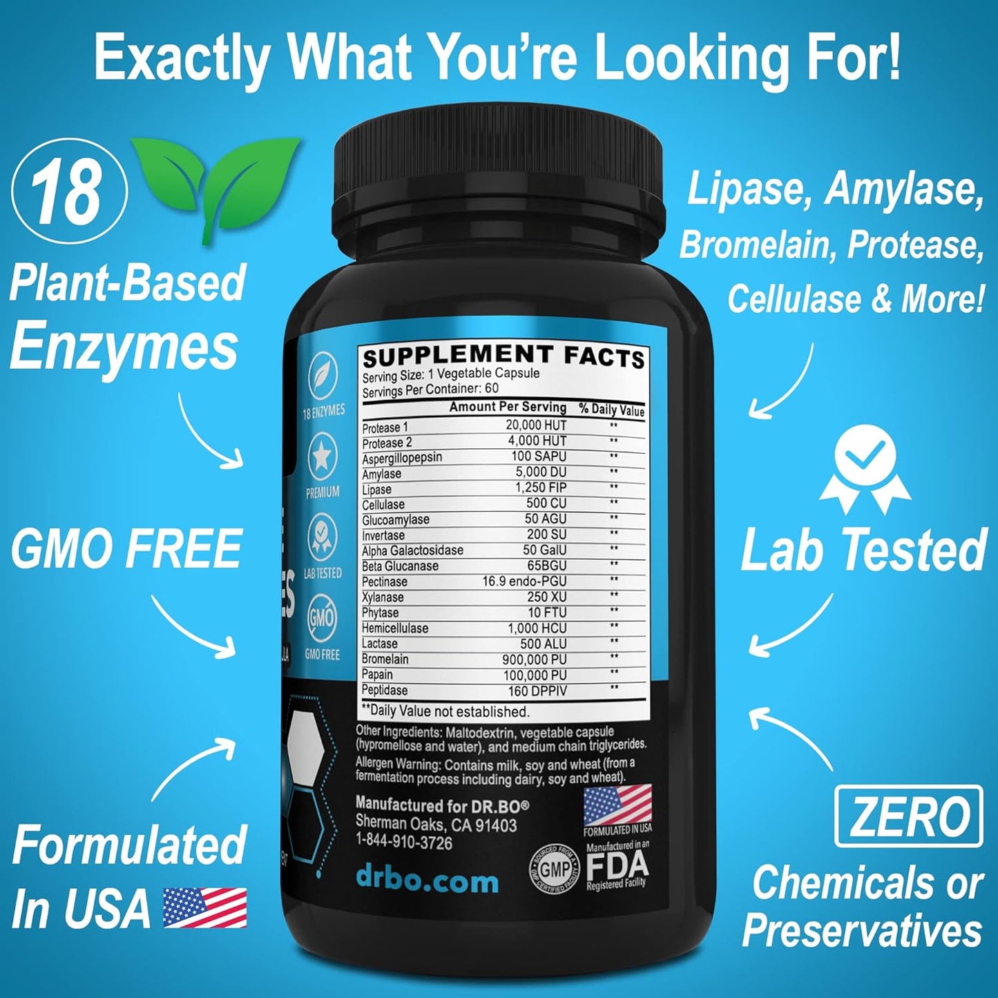 Digestive Enzymes & Colon Cleanser Detox - Natural 15 Day Intestinal Cleanse Pills for Men & Women - Fast Constipation Relief & Bowel Movement Support