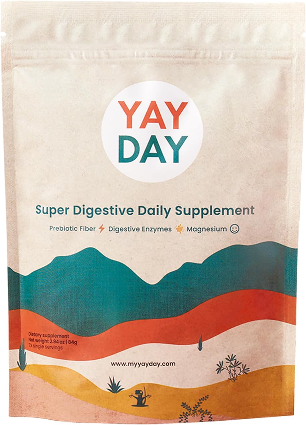 Digestive Enzymes & Prebiotic Fiber Powder for Gut Health & Sleep - Citrus Flavor, 7 Servings