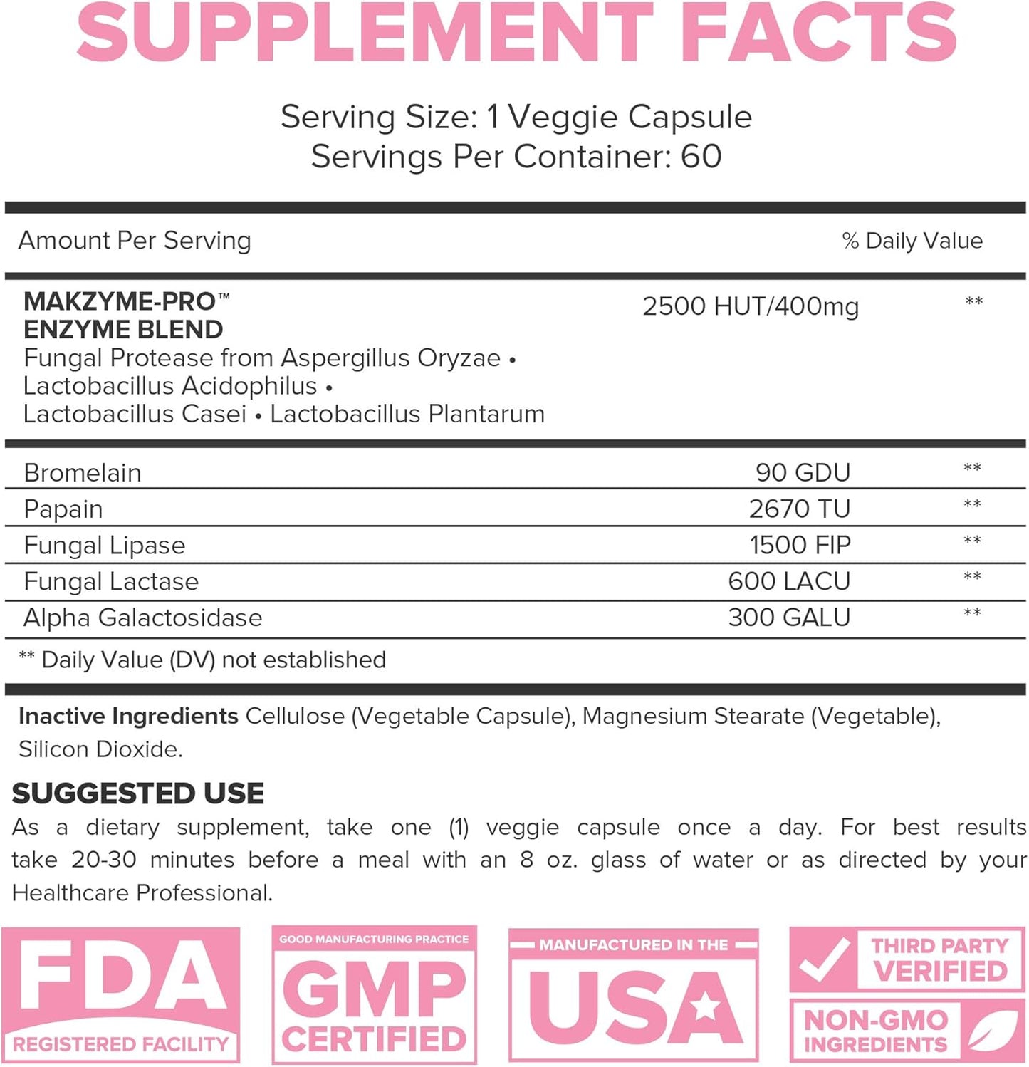 Digestive Enzymes Probiotics & Prebiotics Supplement for Healthy Digestion & Nutrient Absorption - Bloating Relief for Women & Men - 60 Vegetable Capsules