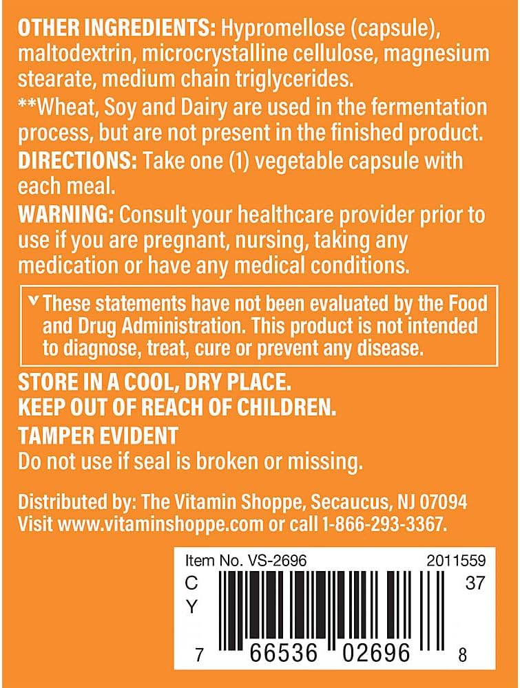 Digestive Enzymes Supplement - Supports Fats, Carbohydrates, Protein Digestion, Gluten & Dairy Breakdown - 180 Capsules